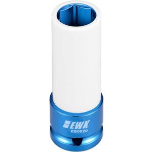 EWK 1/2" Drive 17 mm CR-MO Lug Nut Impact Socket, Non-Marring Thin Wall Wheel Rim Protector Socket