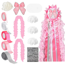 Suncalla 15 Pcs Homecoming Mum Supplies Set 6.5'' Artificial Mum Flower Paper Disc Ribbon Back to School DIY Craft Kit for Homecoming Week Gift Dancing Party Decor