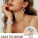 JR.DM Beaded Bracelet Bands Women Compatible with Apple Watch 40mm 42mm(S10/11) 41mm 38mm Dressy Fancy Stretchy Elastic Jewelry Strap Replacement for iWatch Series 11/10/9/8/7/6/5/4/3/2/1/SE