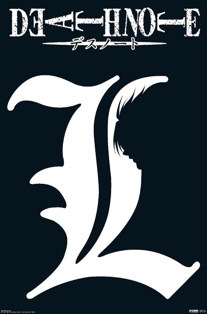 Death Note - L Symbol Wall Poster, 34L x 22.4W, Premium Unframed Version