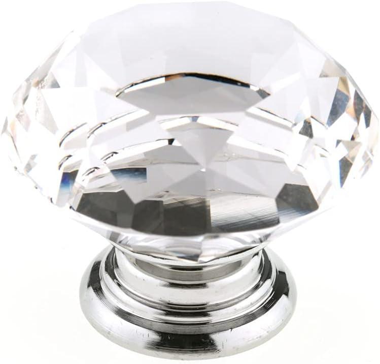 Richelieu Hardware BP87765014011 Bolzano Collection 2-inch (50 mm) Crystal and Chrome Modern Cabinet and Drawer Knob for Kitchen, Bathroom, and Furniture