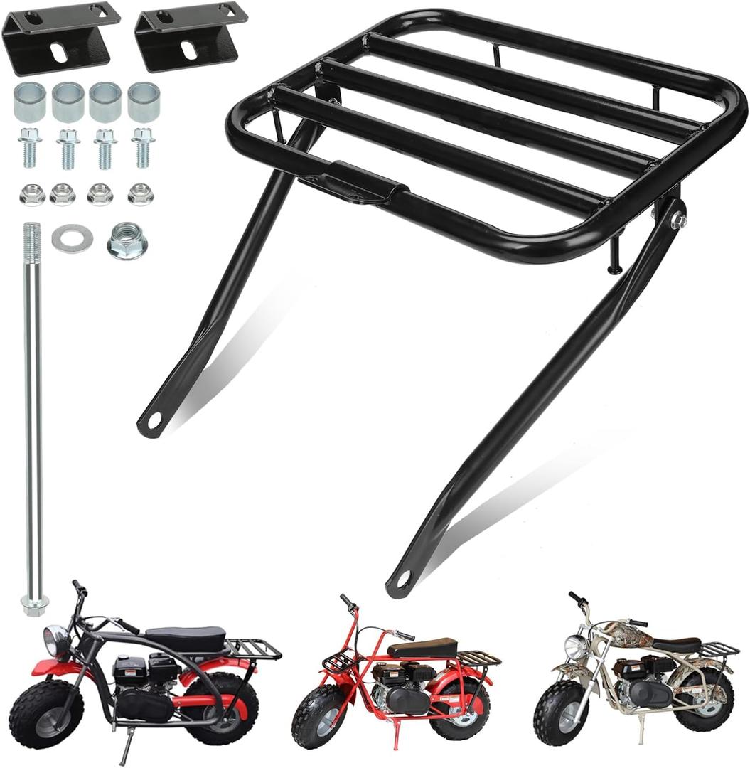 GREHUA Mini Bike Rear Cargo Rack Compatible with Coleman CT200U BT200X CT200U-EX CT200U-A Trail 200 Axis M200 Predator 212cc 196cc 6.5hp Minibike Off-Road Heavy Duty Back Parts w/Bracket Assembly Kit
