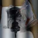 Flush Mount Ceiling Light Fixture < Bulb NOT Included >, Black Metal Frame Ceiling Light Fixture with Seeded Glass, Farmhouse Light Fixture for Kitchen Island Entryway Porch Foyer