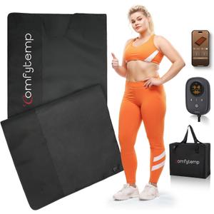 Comfytemp Infrared Sauna Blanket 35" X 78" Extra Large, Support Dual Zone Temperature Control & App Control  Smarter & Safer Portable Sauna Blanket, Low EMF, for Sweating, for Mom