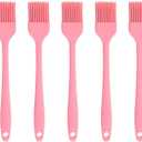 Silicone brush, Oil Brush for BBQ Kitchen Cooking Baking and Grilling7 PCS,Pink)
