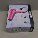 Conair Hair Dryer with Retractable Cord, 1875W Blow Dryer, 3 Heat Settings, 2 Speeds, Blow Dryer with Diffuser and Concentrator Attachments, Ionic + Tourmaline Technology, Pink
