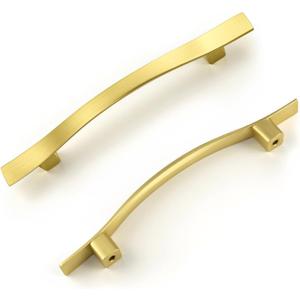 Knobonly 25 Pack Cabinet Handles 3-3/4 inch(96mm) Hole Centers, Gold Drawer Pulls, Bridge Design, Zinc Alloy