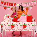 Strawberry Party Decorations,Strawberry Theme Birthday Party Tableware Set A Berry Sweet Baby Plates Napkins Cups for Berry First Birthday Party Supplies,Strawberry Baby Shower