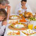 200 PCS Thanksgiving Plates and Napkins, Disposable Thanksgiving Decorations, Autumn Party Paper Dinnerware Supply, 9" and 7" Fall Maple Leaves Plates Napkins Forks for Home Friend Party Celebration