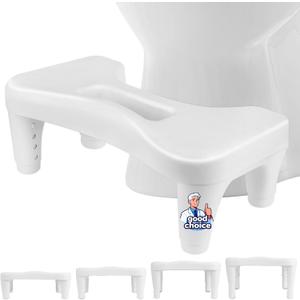 Toilet Stool for Adults, Seniors & Kids Height Adjustable Poop Stool & Toilet Foot Stool with Non-Slip Feet for Squatting Position Support, Bathroom Step Stool for Potty Training & Daily Use