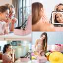 Extrei Gent Makeup Travel Train Case with Mirror LED Light 3 Adjustable Brightness Large Cosmetic Bag Portable Storage Adjustable Partition Waterproof Makeup Brushes Make up Jewelry Gift for Women