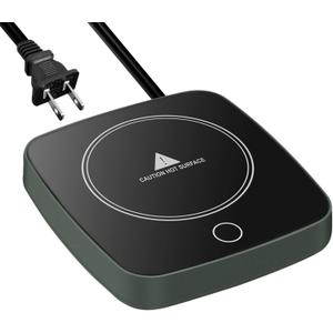 Coffee Cup Warmer 12Hours Auto Shut-Off Mug Warmer with 3 Temperature Setting,Waterproof Tempered Glass Honeycomb Vents 16W Electric Coffee Warmer for Desk Use (Green)