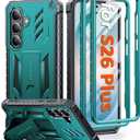 FNTCASE for Samsung Galaxy S26+ Plus Case: with Kickstand | 2 Front Frames | Built-in Screen Protector Military Grade Drop Proof Protection Rugged Protective Phone Case for S26 Plus 6.7 Inch Green