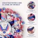 250th Anniversary Patriotic Wreaths for Front Door, 24 Inch Large 4th of July Wreath with Removable 1776-2026 Eagle Door Sign, Handcrafted Memorial Day Decorations with Light &Storage Bag