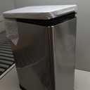 Home Zone Living 12 Gallon Slim Kitchen Trash Can with Soft Close Lid, Step Pedal, Bag Tuck Band, and Removable Liner, Stainless Steel, Silver