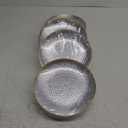 Rubtlamp 100 Pcs Gold Plastic Plates - 10 inch Clear Gold Dinner Plates - Hammer Pattern Design - Fancy Disposable Plate - Heavy Duty Party Plate Ideal for Wedding