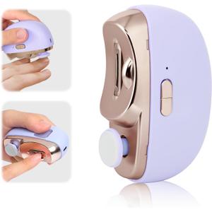 2 x Electric Nail Clipper,Electric Nail File,3 in 1 Automatic Nail Trimmer with Polishing,Automatic Nail Grinder for Women,Electric Nail Trimmer with Nail File Nail Buffer for Men,Baby, Seniors (Purple)