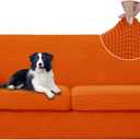 U-NICE HOME 3 Pieces Stretch Couch Cover Sofa Cover Washable Sofa Slipcover with Individual Seat Cushion for 2 Cushion Couch Sofa Pet Friendly(Sofa 2 seat, Orange)