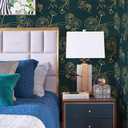 Safiyya 393"x17.3" Peel and Stick Wallpaper Gold and Teal Green Contact Paper Floral Wallpaper Self Adhesive Removable Wallpaper for Bedroom Covering Vinyl Rolls