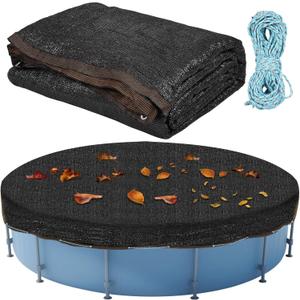33ft Leaf Net Cover for Above Ground Pool - Winter Cover Mesh Cover with 100FT String33ft Mesh Swimming Pool Cover, Pool Safety Net Fit 24-33Ft Round Above Ground Pool, 35.6 X 35.6 Ft Square Net