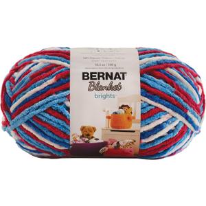 BERNAT BLANKET BRIGHTS YARN 300G 10.5 OZ, RED, WHITE AND BOOM