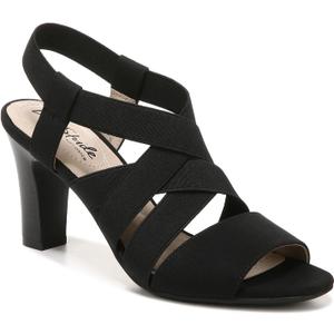 Lifestride Women's Charlotte Strappy High Heel Sandal (5, Black)