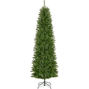 National Tree Company 7.5 ft Unlit Kingswood Fir Slim Artificial Christmas Tree, 1,075 Tips, Includes Stand, Green