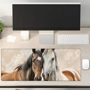 Horses Gaming Mouse Pad Gifts 31.5" x 11.8", Non-Slip Rubber Base MousePads for Computers Laptop School Office Home Accessories Decor, Mouse Pad, Keyboard Desk Mat