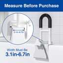 Bathtub Safety Rail, Bathtub Handle Grab Bar with Non-Slip Grip for Seniors, Elderly, Fits 3.1 to 6.7 Inch Tub Walls, Supports 300 lbs