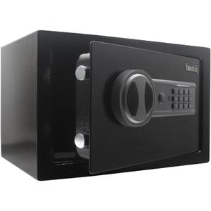Yuanshikj Steel Security Safe Lock Box with Electronic Keypad and Emergency Power Input Port,for Cash, Jewelry, Documents, 12.2" W x 7.87" D x 7.87" H (Black, 0.44 Cubic Feet)