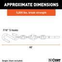 Curt Manufacturing 80031 Pkg 1/4 in X 40 in Grade 30 Plus(2) J-27 (No Size)