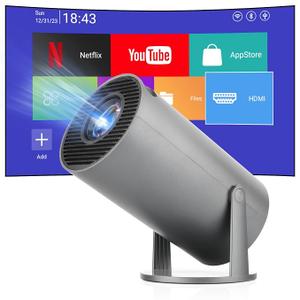 Mini Projector with WiFi 6 & Bluetooth,4K Supported,Auto Keystone | Portable Projector,1080P Supported, 220°Rotatable,Short Throw,Smart,Outdoor Projector for Phone/Android/Laptop/TV Stick
, LCD, power AC100-240V