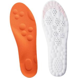 Insoles Men, Shoe Inserts Men, Shoe Inserts for Women, 4D Cloud Technology - Super Soft Comfort Insoles U Shape Memory Foam, Trim to fit (Orange, Women's 5.5-9)