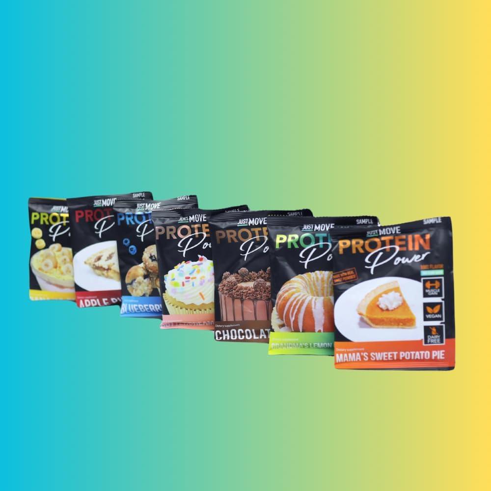 Protein Sample Pack - 7 Flavors Vegan (Plant Based), Organic, Dairy Free, Soy Free, Gluten Free, Keto, Peanut Free, 20g Protein, Low Carb, Non GMO, (BB Date Not Found)