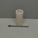 Matt White Ceramic Toilet Brush and Holder Set, Durable Bristles Non Scratch Toilet, Long Stainless Steel Handle, Freestanding Toilet Bowl Cleaners Brush, Scrubber Brush for Toilet