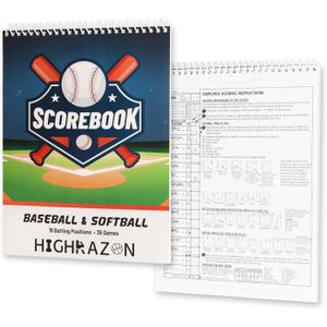 Baseball and Softball Scorebook, 35 Games Score Keeping Book for Stats, Baseball Softball Score Book for Coaches, Softball Lineup Cards for Adult, Youth, Little League Scorekeepers