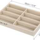 PATIKIL Glasses Organizer Trays, 1 Pcs Velvet Sunglass Organizer Tray Jewelry Organizer Display Box for Displaying Sunglasses Jewelry Watch, Light brown (Light Brown)