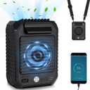 2 x Deller Portable Fan Rechargeable Personal Fan with 10000mAh Waist Clip On, 24H Runtime 3-Speed Hands-Free Shirt Fans, 6500RPM Wearable Neck Fans for Outdoor, Camping, Hiking, Travel (Black-01)