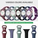 Lerobo 6 Pack Thin Slim Bands Compatible with Apple Watch 38mm 40mm 41mm 42mm 44mm 45mm 46mm 49mm for Women Men, Soft Silicone Sport Strap Wristband for iWatch Series 11 10 9 8 7 6 5 4 3 Ultra SE