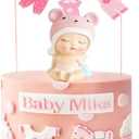 JeVenis 2 PCS Pink Baby Girl cake decoration Baby Shower Its a girl cake Topper Birthday Party Supply Adorable Girl Baby