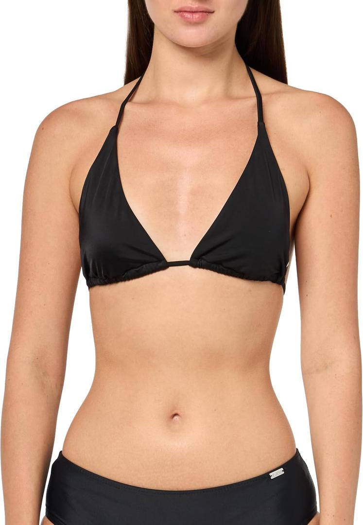 BOSS Women's Classic Triangle String Bikini Top (Black, M)