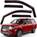Lightronic Extra Durable Clip-on in-Channel Auto Vent Window Visor, Fits 1997-2017 Ford Expedition, 1998-2017 Lincoln Navigator, UV Protection Rain Guard, Original Wind Deflector, Dark Smoke, 4Pcs