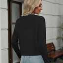 Zeagoo Women's Lightweight Summer Cardigan Thin Cropped Long Sleeve Shrug | Zeagoo Women's Summer Cardigan, Cropped Long Sleeve Shrugs shirt, Open Front Sheer Bolero for Dresses, Fashion Clothing, Black, XXL