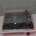 Vinyl Record Player with 2 Stereo Speakers Belt-Driven Vintage Turntables 3 Speed 3 Size Wireless Bluetooth Playback AUX-in RCA Out Headphone LP Vinyl Players Auto Stop Pale, Pink