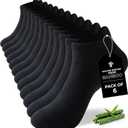 Ankle Socks for Men, 6 Pairs Bamboo Rayon Breathable Sports Low Cut Thin, Multicolor Size 6-8 9-11 12-14 (Black)