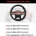 Steering Wheel Cover for Ford F150 F250 F350 1997-2026, Black