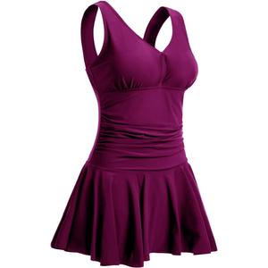 MiYang Women's Plus-Size Shaping One Piece Swim Dresses Swimsuit Fuchsia X-Large (US 16-18)