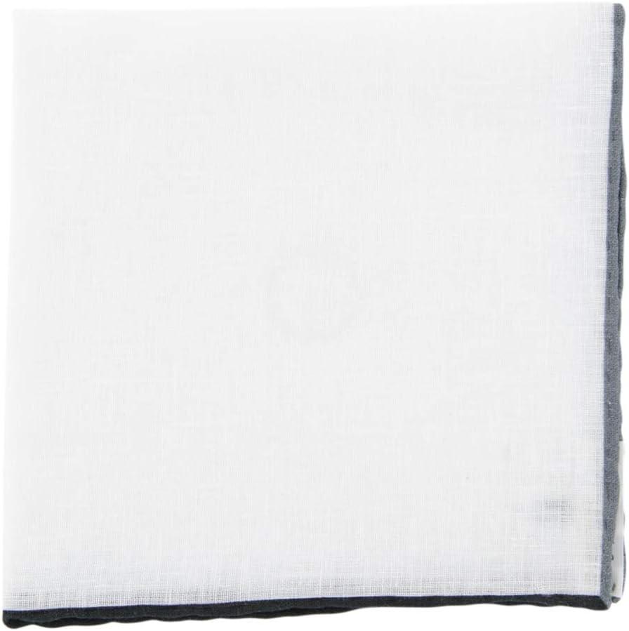 Fiori Di Lusso White Solid Linen Blend Pocket Square - x