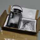 Small Candle Lanterns Decorative Outdoor: 4 Pcs Black Hanging Tea Lights Candle Holder for Table Centerpiece Fireplace Wedding Christmas 3.9" Glass Farmhouse Decor