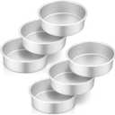 6 Pcs 6 Inch Round Cake Pans Non Stick Aluminum Round Cake Pans Small Smash Pan Tins for Home Party Baking Supplies